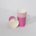Pink disposable paper cups for parties and coffee with a white interior lining - 10 Pieces Pack / Pink