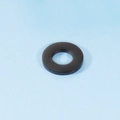 Vista superior de un colgante circular hueco de acero inoxidable pulido espejo negro - Negro de 18K