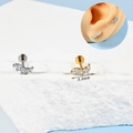 Clous d'oreilles labret en acier inoxydable en forme de feuille, argent et doré - Style K (Ailes/Multi-feuilles)