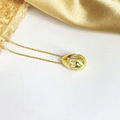 Gold plated capsule pendant necklace featuring micro-paved rectangular cubic zirconia - Horizontal Zirconia Water Drop Style / Gold Horizontal Zirconia Water Drop Necklace