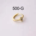 Eleganter vergoldeter S925 Silber-Ohrring mit blauem Stein und Zirkonia-Mikropavé - 925er Silber / Gold