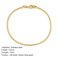 Bracciale a catena a serpente in acciaio inossidabile dorato da 2mm dal design elegante - 2MM-19CM / Oro