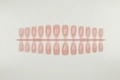Macro detail of 24-piece nude pink almond-shaped false nails with jelly texture - Jelly Peach Nude (SD-18)
