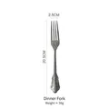 Forchetta in acciaio inox 304 vintage con impugnatura in rilievo e design antico - Forchetta da Tavola