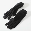 Schwarze Thermo-Handschuhe für Damen mit Fleecefutter und Rippbündchen auf Weiß - Einheitsgröße / 171 Schwarz
