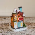 Miniatur-Weihnachtshaus aus Harz als Spielzeugladen mit leuchtender LED-Funktion - Typ A (Spielwarenladen)