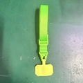 Fluorescent green nylon phone lanyard with adjustable plastic buckle and secure patch - Fluorescent Green