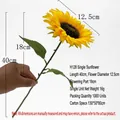 Artificial sunflower stalk with bright yellow petals and 12.5cm diameter for home decor - H128 Single Sunflower (40cm/12.5cm Diameter)