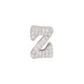 Sparkling silver letter Z pendant accessory with clear cubic zirconia pavé stones - Letter Z Pendant