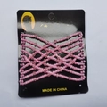 Elastic beaded magic hair comb with pink crystal beads and diamond mesh structure - Pink