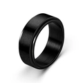 Anello girevole in acciaio al titanio nero spazzolato per alleviare lo stress e meditazione - US 6 / Nero Spazzolato Rotante