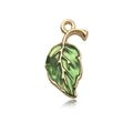 Golden green enamel leaf charm pendant for earrings and necklaces jewelry making - Green Marijuana Leaf