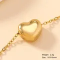 Polished gold heart cross pendant for DIY jewelry making, 2.3g stainless steel charm - 80-Polished Heart