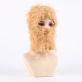 Cagoule Balaclava en fausse fourrure marron clair pour protection hivernale - Chair