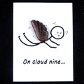 Naturachat-Flügelstein in Grün und Braun auf kreativer On cloud nine Geschenkkarte - Indischer Achat mit Karte