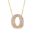 Gold plated cursive letter O necklace featuring sparkling zircon pave for women - Letter O / Gold