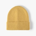 Gorro de punto acanalado amarillo brillante para invierno, gorro cálido para hombres y mujeres - Amarillo Jengibre