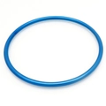 Minimalist 3mm electric blue stainless steel round bangle with a polished mirror finish - Single Blue Bangle