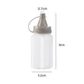 Set of 4 transparent squeeze bottles with dark grey caps for kitchen seasoning - 4Pcs Squeeze Bottles / Gray