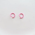 Pink matte lacquered metal open jump rings for DIY jewelry and keychain accessories - Pink