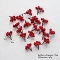 20 Stück künstliche rote Weihnachtswinterbeeren 15mm Durchmesser für DIY-Dekorationen - Stil E 20 Stück