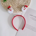 Christmas headband with festive red color and spring-mounted Santa Claus figures - Santa Claus