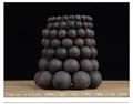 Stack of dark ebony sandalwood beads in varied diameters from 10mm to 30mm - 6mm x 108Pcs