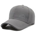 Casquette de sport gris foncé avec logo montagne et tissu texturé respirant - Réglable / Gris clair