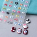 5D-reliëf strik nagelstickers met kleurrijke patronen en texturen op variant TS-053 - 5D Reliëf Strikje (TS-053)