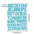 Blue 1.5 inch waterproof alphabet and number stickers set for gift decoration - Light Blue