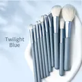 Make-up-Pinsel-Set 10-teilig in Dämmerungsblau mit mattem Griff und weißen Borsten - Dämmerungsblau 10-teiliges Set