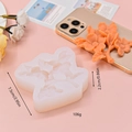 Detailed silicone rose mold showing dimensions of 7.5cm with a finished orange resin flower - Petal Style (10)