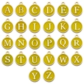 Set of 26 yellow enamel A-Z heart alphabet charms with gold plating for jewelry DIY - Letter A / Yellow