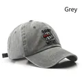 Grey washed cotton baseball cap featuring Surf Wave embroidery with an adjustable strap - Gray