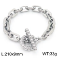 Bracciale a maglie industriali in acciaio al titanio con chiusura OT, 210mm x 9mm - Stile a Maglia Quadrata con Chiusura a T Minimalista (KB181477-Z)