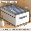White 8-compartment clothes organizer with lid and handles, 40x25x20cm, for pants storage - 8 Grids With Lid/40x25x20cm / Gray