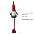 Muñeco elfo de Navidad telescópico con gorro rojo de copos y piernas a rayas 100-160cm - Gnomo Telescópico 160cm