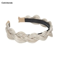 Cold blonde braided twist headband featuring high-volume synthetic hair on a non-slip base - Cold Blonde