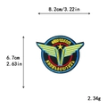 8.2cm embroidered military star patch with gold wings and blue circular background - GZ-0016 (Golden Wings Star)