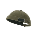 Gorro docker verde oliva oscuro con bordado DEENA y correa con hebilla metálica - Verde Oscuro