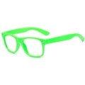 Lunettes carrées vert fluo pour enfants avec verres clairs au design classique élégant - Vert