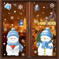 Cute snowmen and blue bells static window stickers for Christmas home decoration - 2-Pack Combo BQ559+560