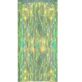 Iridescent laser foil fringe curtain for birthday party and festive background decor - Plain Style / 1*1M / Iridescent Laser Green