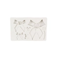 White silicone mold featuring various bow tie shapes and textures for DIY cake baking - Style 1-Combination Bowknot (1#19-14) / Gray