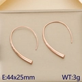 Pendientes geométricos minimalistas de líneas curvas en oro rosa de 44x25mm - Estilo Oro Rosa Grande (KE101477-K)