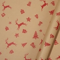 Christmas kraft paper with reindeer and tree patterns for gift wrapping and floral decor - 50*70CM / Reindeer - Kraft Color
