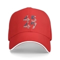 Red Make America Great Again baseball cap with star pattern 45-47 embroidery front view - Red