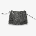 Cute dark grey knit cat ear hat for women featuring delicate handmade ribbon bows - 16x23cm / Dark Gray