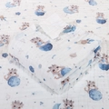 Blue cotton baby swaddle blanket with cartoon dragon and space patterns - 4-Layer 70*90cm / Happy Planet