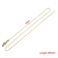 Adjustable 1mm gold titanium steel chain necklace for DIY pendants length 440mm - Corner Chain (45cm/1.2mm) / 1 Piece / Gold
